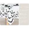 PurpleEssences White Black Halloween Tablecloth, Rectangle Halloween Party Tablecloth Decoration, 60×104 Inch Machine Washable Cotton Table Cover, Bat(Bat)