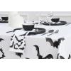 PurpleEssences White Black Halloween Tablecloth, Rectangle Halloween Party Tablecloth Decoration, 60×104 Inch Machine Washable Cotton Table Cover, Bat(Bat)