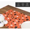 PurpleEssences Witch Ghost Tree Black Orange Halloween Placemats, 13×19 Inch Spooky Dining Table Mats Set of 4, Machine Washable Cotton Table Placemats, Haunted House