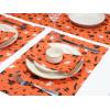 PurpleEssences Witch Ghost Tree Black Orange Halloween Placemats, 13×19 Inch Spooky Dining Table Mats Set of 4, Machine Washable Cotton Table Placemats, Haunted House