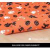 PurpleEssences Witch Ghost Tree Black Orange Halloween Placemats, 13×19 Inch Spooky Dining Table Mats Set of 4, Machine Washable Cotton Table Placemats, Haunted House