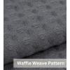 PurpleEssenecs Shower Curtain – Waffle Textured Heavy Duty Thick Fabric Shower Curtains for Bathroom, Luxury Weighted Cloth Bath Curtain – Fall Thanksgiving – 36″ W x 72″ L – Pack of 1 – Sage Green(Steel Grey)