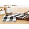 Waffle Weave Plaid Dish Cloths, 100% Cotton – 12 x 12 Inches, Ultra Soft Absorbent Quick Drying Dish Towels Buffalo Check Dish Rags for Kitchen, 8 Pack – Fall Thanksgiving – Black & White(Black White)