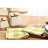 Waffle Weave Plaid Dish Cloths, 100% Cotton – 12 x 12 Inches, Ultra Soft Absorbent Quick Drying Dish Towels Buffalo Check Dish Rags for Kitchen, 8 Pack – Fall Thanksgiving – Black & White(Light Green White)