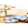 Waffle Weave Plaid Dish Cloths, 100% Cotton – 12 x 12 Inches, Ultra Soft Absorbent Quick Drying Dish Towels Buffalo Check Dish Rags for Kitchen, 8 Pack – Fall Thanksgiving – Black & White(Light Blue White)