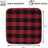 Waffle Weave Plaid Dish Cloths, 100% Cotton – 12 x 12 Inches, Ultra Soft Absorbent Quick Drying Dish Towels Buffalo Check Dish Rags for Kitchen, 8 Pack – Fall Thanksgiving – Black & White(Red Black)