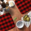 Waffle Weave Plaid Dish Cloths, 100% Cotton – 12 x 12 Inches, Ultra Soft Absorbent Quick Drying Dish Towels Buffalo Check Dish Rags for Kitchen, 8 Pack – Fall Thanksgiving – Black & White(Red Black)