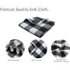 Waffle Weave Plaid Dish Cloths, 100% Cotton – 12 x 12 Inches, Ultra Soft Absorbent Quick Drying Dish Towels Buffalo Check Dish Rags for Kitchen, 8 Pack – Fall Thanksgiving – Black & White(Black White)