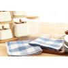 Waffle Weave Plaid Dish Cloths, 100% Cotton – 12 x 12 Inches, Ultra Soft Absorbent Quick Drying Dish Towels Buffalo Check Dish Rags for Kitchen, 8 Pack – Fall Thanksgiving – Black & White(Smoky Blue White)