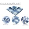 Waffle Weave Plaid Dish Cloths, 100% Cotton – 12 x 12 Inches, Ultra Soft Absorbent Quick Drying Dish Towels Buffalo Check Dish Rags for Kitchen, 8 Pack – Fall Thanksgiving – Black & White(Smoky Blue White)