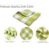 Waffle Weave Plaid Dish Cloths, 100% Cotton – 12 x 12 Inches, Ultra Soft Absorbent Quick Drying Dish Towels Buffalo Check Dish Rags for Kitchen, 8 Pack – Fall Thanksgiving – Black & White(Light Green White)