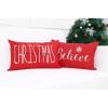 PurpleEssences 12×20-In Christmas Pillow Covers, Set of 2 Winter Holiday Red Pillow Covers, Washable Christmas Throw Pillow Covers, Believe and Merry Christmas(Red – Believe and Merry Christmas)