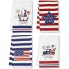 PurpleEssences 4th of July Assorted Kitchen Towels 100% Cotton – Pack of 4-18×28 Inches – Independence Day Indoor Decorations – Labor Day – Let Freedom Ring Stripe Flag America(Let Freedom Ring Stripe Flag America)
