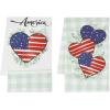 PurpleEssences 4th of July Kitchen Towels 100% Cotton – Pack of 2-18×28 inches – Independence Day Indoor Decorations – Labor Day – Red White Blue – America Heart(America Heart)