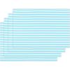 PurpleEssences 4th of July Striped Placemats, Set of 4, Washable Double Layer Woven placemat for Dining Table and Kitchen – 13 x 19 Inch – Labor Day – Red Blue and White(Aqua Blue and White)