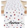 PurpleEssences 4th of July Table Runner – Pack of 1 – 14×72 Inches – Independence Day Indoor Outdoor Decorations – Labor Day – American Crimson(Celestial Liberty)