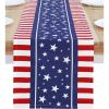 PurpleEssences 4th of July Table Runner – Pack of 1 – 14×72 Inches – Independence Day Indoor Outdoor Decorations – Labor Day – American Crimson(Freedom Fest)