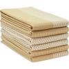PurpleEssences 6-Pack Kitchen Towels – 15×25 Inch 100% Cotton Waffle Weave – Absorbent, Reusable Dish & Hand Towels with Hanging Loop for Home & Bar Use Fall Thanksgiving – Assorted – Dark Gray(Tan – Assorted)