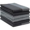 PurpleEssences 6-Pack Kitchen Towels – 15×25 Inch 100% Cotton Waffle Weave – Absorbent, Reusable Dish & Hand Towels with Hanging Loop for Home & Bar Use Fall Thanksgiving – Assorted – Dark Gray(Dark Gray – Assorted)