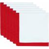 PurpleEssences Aqua Blue and White Cloth Napkins – 18×18 Set of 6-100% Cotton Elegant Hemstitch Dinner Napkins with 1″ Solid Edges, Durable, Washable – Fall Thanksgiving Table Décor(Red White)