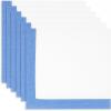 PurpleEssences Aqua Blue and White Cloth Napkins – 18×18 Set of 6-100% Cotton Elegant Hemstitch Dinner Napkins with 1″ Solid Edges, Durable, Washable – Fall Thanksgiving Table Décor(Light Blue White)