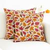 PurpleEssences Autumn Decorations Fall Porch Outdoor Throw Pillow Covers Décor Maple Leaves Farmhouse Cushion Cases 16 x 16 Inch Set of 2 for Home Couch Sofa Patio Bench – Maple Leaves(Fall Garden)