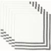 PurpleEssences Black and White Cloth Napkins – 18×18 Inch Set of 6-100% Cotton Elegant Hemstitch Dinner Napkins with 1.5″ Stripe Edges, Durable, Washable – Fall Thanksgiving Halloween Table Décor(Black)