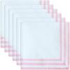 PurpleEssences Black and White Cloth Napkins – 18×18 Inch Set of 6-100% Cotton Elegant Hemstitch Dinner Napkins with 1.5″ Stripe Edges, Durable, Washable – Fall Thanksgiving Halloween Table Décor(Blush Pink)