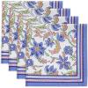 PurpleEssences Blue Floral Cloth Napkins – Set of 4, 18×18 Inch – 100% Cotton, Reusable, Soft Durable – Elegant Summer Table Decor for Every Occasion – Retro Floral(Retro Floral)