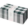 PurpleEssences Buffalo Plaid Cloth Napkins – Mitered Corners – 4th of July Gingham Check Dinner Napkin – Set of 12-100% Cotton – 18×18 Inch – Reusable Washable – Labor Day – Red White Blue(Forest Green White)