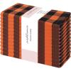 PurpleEssences Buffalo Plaid Cloth Napkins – Mitered Corners -Fall Thanksgiving Gingham Check Dinner Napkin – Set of 12-100% Cotton – 18×18 Inch – Reusable Washable – Nut Brown and Half White(Orange Black)