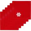 PurpleEssences Christmas Embroidered Hemstitch 100% Cotton Napkin for Holidays, Family Gatherings & Dinner – Set of 6-18×18 inch – Red – Snowflakes(Red – Snowflakes)