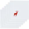 PurpleEssences Christmas Embroidered Hemstitch 100% Cotton Napkin for Holidays, Family Gatherings & Dinner – Set of 6-18×18 inch – Red – Snowflakes(White – Reindeer)