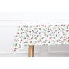 PurpleEssences Christmas Mistletoe Tablecloths – Xmas Tree, Water Resistant 60 x 84 inch Table Cloth Washable Table Cover for Dining Holiday Decor – Red Green and White(Red Green White)
