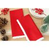 PurpleEssences Cream Cloth Napkins with Lace, 18×18 Inch Fall Thanksgiving, 100% Cotton, Set of 4 Reusable Fabric Napkins, Washable Cloth Dinner Napkins, Cream Edges(Red – Edges – White)