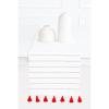 PurpleEssences Dobby Stripe Ribbed Woven Table Runner with Multi-Tassels Farmhouse Dining Room Decor – Fall Thanksgiving – 14 x 90 Inch – Red and White(Red and White)