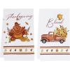 PurpleEssences Fall Cotton Kitchen Towels Set of 2 – Absorbent Dish Towels Set Tea Towels Bar Towels Multi Purpose Kitchen Linen, Drying Dish Hand Towels 16 x 28 Inch (Turky & Truck)(Turky & Truck)