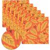 PurpleEssences Fall Harvest Decor Thanksgiving Napkins, 18×18 Fall Cloth Napkins Set of 6, 100% Cotton Autumn Fall Leaves Dinner Napkins for Farmhouse Kitchen, Maple Leaves(Maple & Hazel)