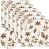 PurpleEssences Fall Harvest Decor Thanksgiving Napkins, 18×18 Fall Cloth Napkins Set of 6, 100% Cotton Autumn Fall Leaves Dinner Napkins for Farmhouse Kitchen, Maple Leaves(Aurelia)