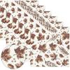 PurpleEssences Fall Harvest Thanksgiving Napkins 18×18 Inch – 100% Cotton Autumn Leaves Print – Reusable, Washable Dinner Napkins for Home, Kitchen & Parties – Fall Maze(Fall Dream)