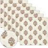PurpleEssences Fall Harvest Thanksgiving Napkins 18×18 Inch – 100% Cotton Autumn Leaves Print – Reusable, Washable Dinner Napkins for Home, Kitchen & Parties – Fall Maze(Goldenrod Beige)