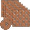 PurpleEssences Fall Harvest Thanksgiving Napkins 18×18 Inch – 100% Cotton Autumn Leaves Print – Reusable, Washable Dinner Napkins for Home, Kitchen & Parties – Fall Maze(Goldenrod Rust)