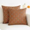 PurpleEssences Fall Pillow Covers 18×18 – Set of 2 Autumn Throw Cushion Cases with Autumn Leaves – Farmhouse Thanksgiving Decor for Sofa, Couch, Home, or Outdoor Use (Jora, 18 x 18 Inch)(Goldenrod Rust)