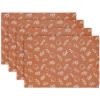 PurpleEssences Fall Pumpkin Placemats – Set of 4, 13×19 Inch, 100% Cotton, Washable Autumn Table Mats for Thanksgiving, Kitchen, Dining & Party Decor – Pumpkin Spice(Pumpkin Spice)