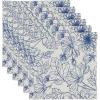 PurpleEssences Floral Cloth Napkins – Set of 6, 18×18 Inch – 100% Cotton, Soft, Durable & Washable – Perfect for Everyday Dining – Fall Thanksgiving – Blue Floral(Blue Floral)