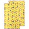 PurpleEssences Flour Sack Kitchen Towels – Set of 2 Summer Dish Towels with Hanging Loop 16×26 Inch Absorbent Reusable Cotton Cloths for Cleaning, Cute Design Housewarming Gift – French Flower Garden(Honey Comb Bee)