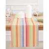 imagePurpleEssences French Striped Table Runner 72 inches Long Stripe Runner 14 x 72 Inch 100 Cotton  Durable Washable Fabric for Fall Thanksgiving  HWhite and Nut BrownStripe  Multi Colour