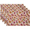 PurpleEssences Maple Leaves Fall Placemats Set of 4, 13×19-In Autumn Fall Table Placemats, Washable Cloth Table Mats, Thanksgiving Placemats for Party Dining Decor, Aurelia(Fall Garden)