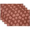 PurpleEssences Maple Leaves Fall Placemats Set of 4, 13×19-In Autumn Fall Table Placemats, Washable Cloth Table Mats, Thanksgiving Placemats for Party Dining Decor, Aurelia(Damask Maple Leaves)