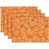 PurpleEssences Maple Leaves Fall Placemats Set of 4, 13×19-In Autumn Fall Table Placemats, Washable Cloth Table Mats, Thanksgiving Placemats for Party Dining Decor, Aurelia(Maple & Hazel)